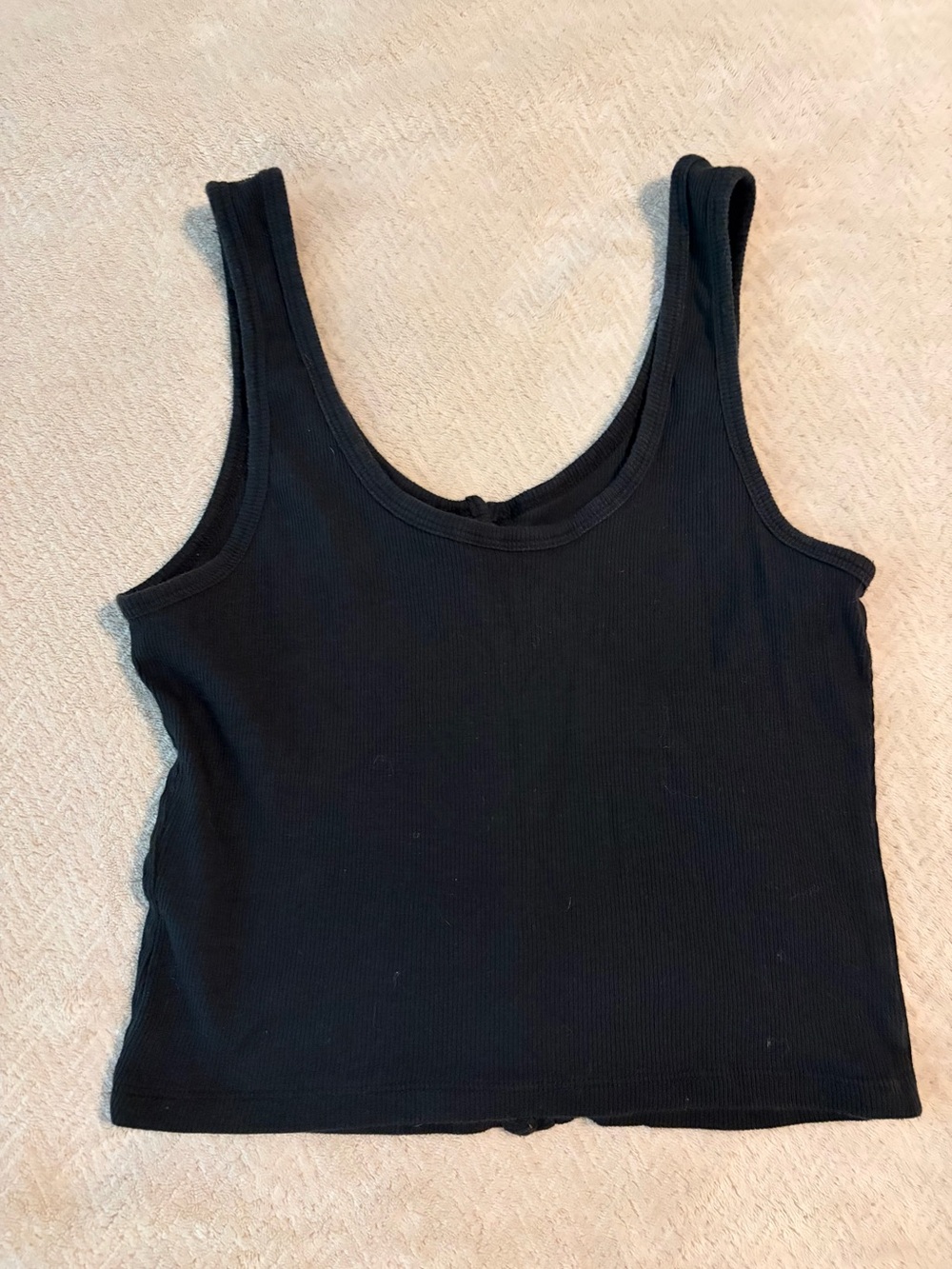 Hollister Black Ribbed Button-Front Tank - Picture 3 of 3